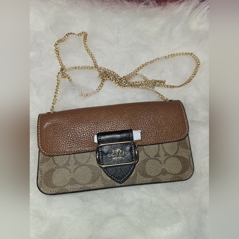 NWT Coach Small Morgan Crossbody In Colorblock Signature Canvas - Picture 5 of 6